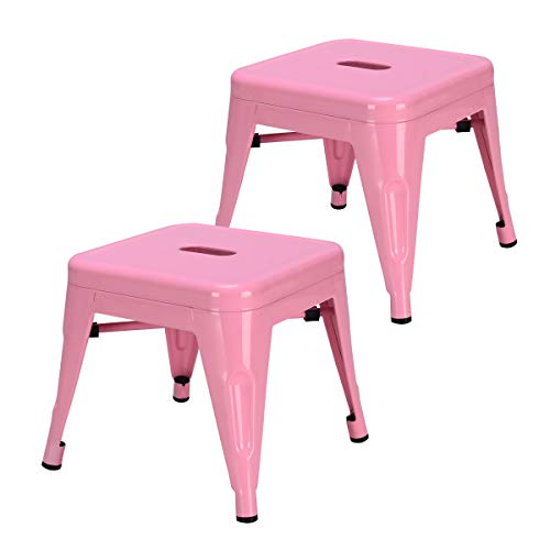 COSTWAY Kids Metal Stools Steel Barstools Vintage Antique Style Counter Bar Stool