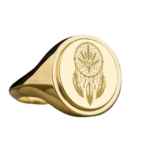 Bague attrape-rêves blé en argent 925 et or | Chevalière d'exception