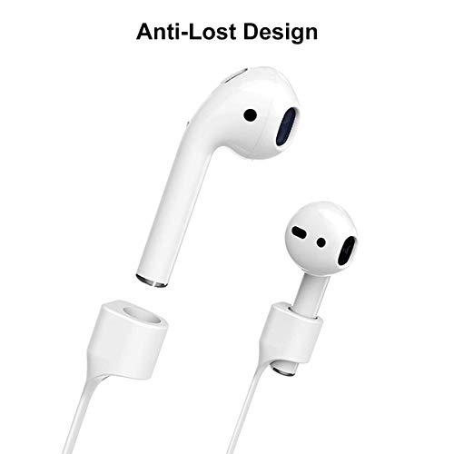 [2 Pack] Beeyoka Magnetic Strap For Airpods Silicone Anti-Lost Strap With Strong Magnetic Adsorption Connector Sports Neck Around Cord Strap For Airpods 2/1 (Black+White) #TOP4