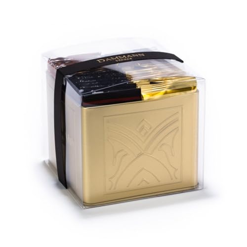 Dammann Frères | Metallbox Teesortiment in 4 Geschmacksrichtungen | 32 Teebeutel Schwarz und Grün mit Aromen (64 g) | Geschenkbox Tee