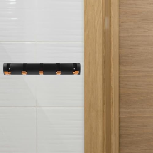 Perchero de pared plegable Ipetboom de aluminio con 5 ganchos para ropa 7