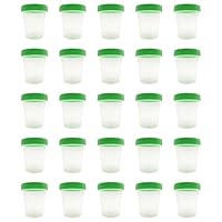 25 Urinbecher mit Schraubdeckel Probenbecher, Probenbehälter, auslaufsicher, Füllmenge 125 ml, Aufbewahrungsbecher, graduiert 20 ml bis 100 ml, Polypropylen (PP), Probensammelbehälter