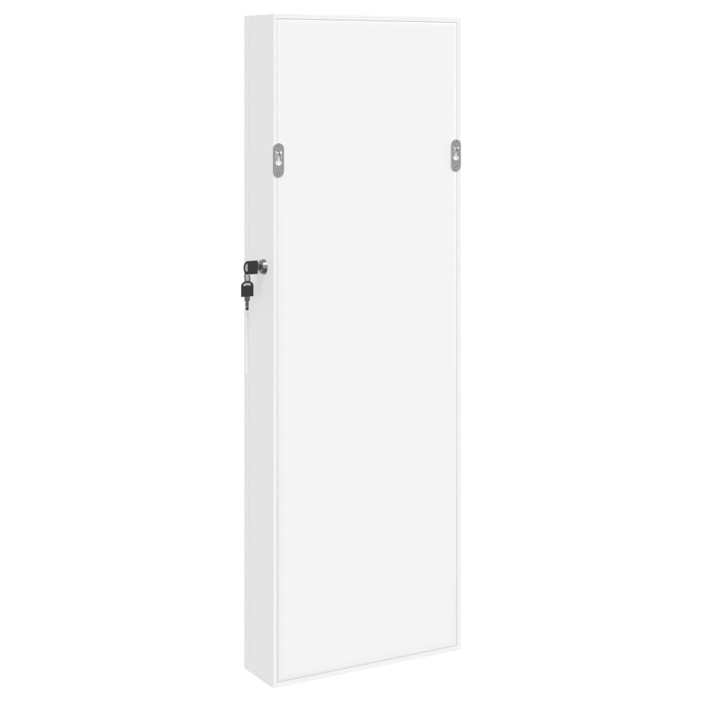 Meble select-Szafka na biżuterię z lustrem naścienna biała 30 x 8,5 x 90 cm