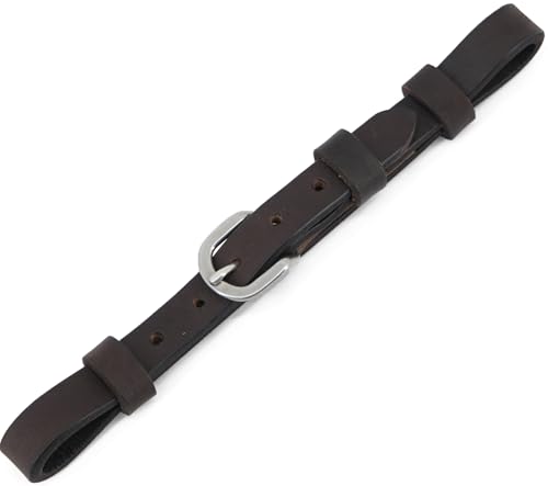Jeereal Premium Leather Curb Strap for Horses | Flat Bridle Leather Curb Strap for Refined Control (Dark Coffee)