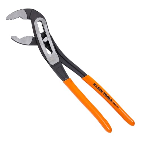 Klein Tools D50510 Classic Klaw Pump Pliers V-Jaw Tongue and Groove, Hardened Teeth for Maximum Torque, 10-Inch