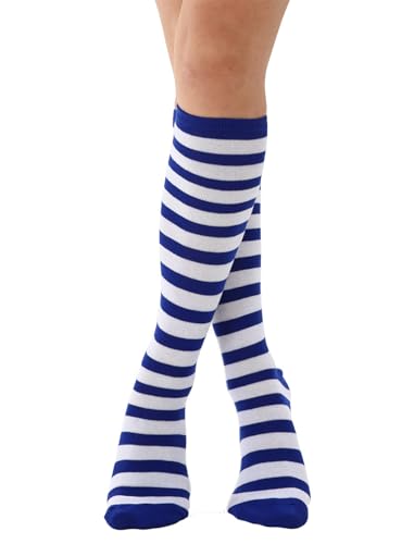 Image of Women's Knee High Athletic Socks Casual Stripes Tube Socks Outdoor Sport Socks