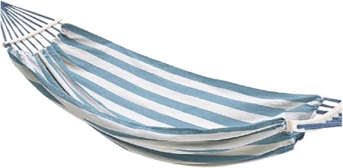 Hamac de plage de camping double avec couchage bleu et blanc - 2