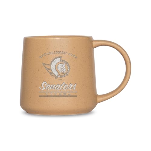 Rico Industries NHL Hockey Ottawa Senators Sand 16oz Ceramic Taper Mug