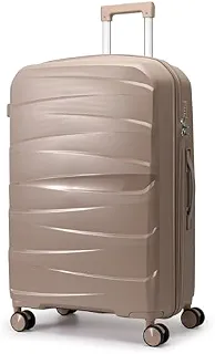 Mala Grande De Viagem 32Kg Polipropileno 8 Rodas 360 Giratória Para Despachar Rígida Leve Tamanho G Viajem Internacional Resistente (MARROM, Grande)
