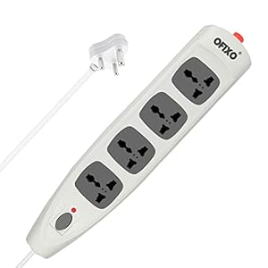 OFIXO 6A Extension Board 2 Meter Wire Length 4Way Power Strip 1500W with Universal Sockets Suitable for Laptop/Printer…