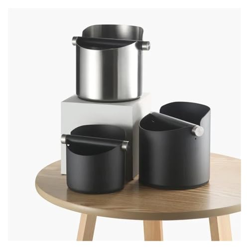 Stainless Steel Coffee Machine Accessory, Compatible with JUSTINLAU Espresso Knocking Box Ground Knock Bucket and Rod for Convenience Stores (Black-S) - Image 2