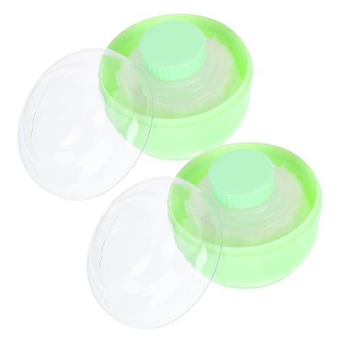 WRITWAA Set of 2 Powder Puff Containers with Makeup Applicator for Loose Powder