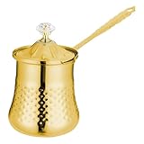 Yajuyi Kaffeekanne Gold W mit Überlaufschutz, Leicht zu Reinigen, Butterwärmer, Professionell, mit Griff, Edelstahl Kaffeemaschine, S