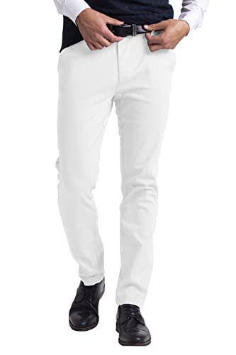 Mens Chino Pants Athletic-Fit Stretch Cotton Comfort Flat Front Casual Stretch Chino Pants All Waist 30W- 40W4