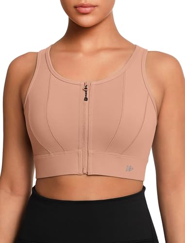 Image of Yvette Front Closure High Impact Sports Bra for Women | Cup Sizes A to DDD Up to 5XL, Sewn in Pads, No Underwire, Breathable Fabric Moisture-Wicking, Easy on and off, Full Coverage