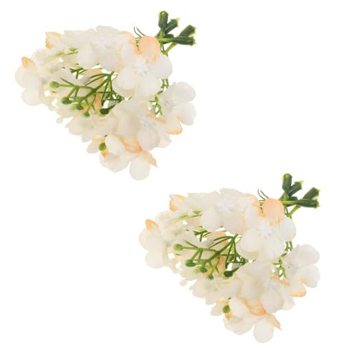 Happyyami 20Pcs Faux Hydrangea Flower Picks for DIY Crafts Vivid Artificial Flowers for Wedding Decor Embellishments for Hats Clothes and Home Centerpieces Light Hydrangea Decor