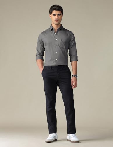 Image of U.S. Polo ASSN. Solid Tailored Fit Cotton Shirts for Men - 100% Cotton, Full Sleeve Mens Casual Shirts