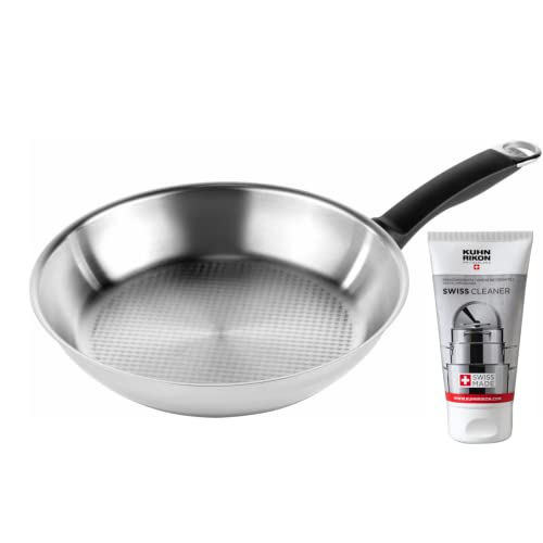 Beste Pfanne mit Wabenstruktur Test 9 KUHN RIKON Silver Star Bratpfanne / Pfanne, 26 cm, Induktion, Edelstahl & Swiss Cleaner Reinigungspaste