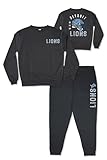 Gertex NFL Adult Dark Grey French Terry PJ Set Vintage Helmet (Detroit Lions, XX-Large)