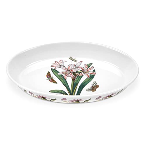 Portmeirion Botanic Garden Oval Baking Dish | 11 Inch Baking Dish With Belladonna Lily Motif | Made From Porcelain | Oven, Dishwasher, And Microwave Safe #TOP8