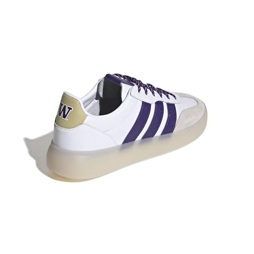 Image of adidas Men's NCAA Team Barreda Decode, White /Team Collegiate Purple /Team Sand /University of Washington, 9.5