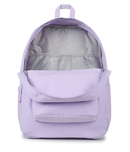 Image of JanSport Superbreak Plus FX Backpack - Work, Travel, or Laptop Bag with Water Bottle Pocket - Pastel Lilac