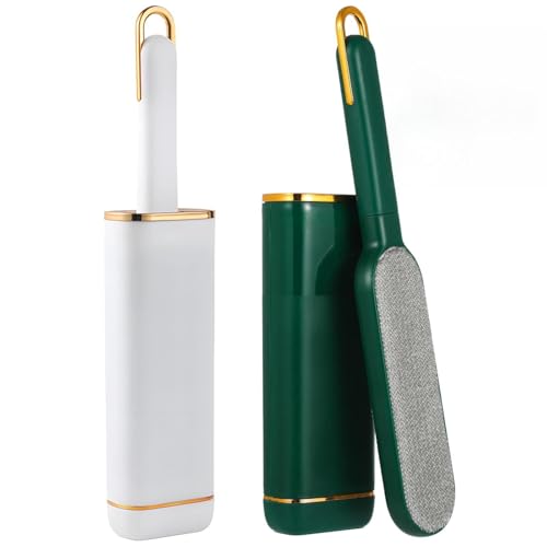 2 cepillos de pelusa para ropa, reutilizables de doble cara con fundas de autolimpieza, cepillos para sofás, asientos de coche y muebles