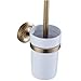 Weare Home Toilettenbürstenhalter Antik, Klobürsten Messing, WC Bürste Keramik Vintage Retro Wandmontage mit Bohren