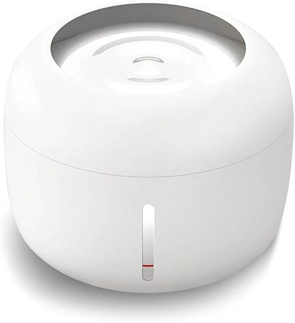 AllPetSolutions Cat Water 2.5L Automatic Water Dispenser with Water Level Window, Replaceable Filter Ultra Quiet Pet Drinking Bowl for Kitten Dogs - White.