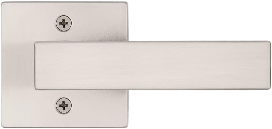 Kwikset Singapore Dummy Door Handle, Single Sided Lever for Closets, French Double Doors, and Pantry, Satin Nickel Non-Turning Reversible Interior Push/Pull Lever, with Microban Protection (Pack of 4)