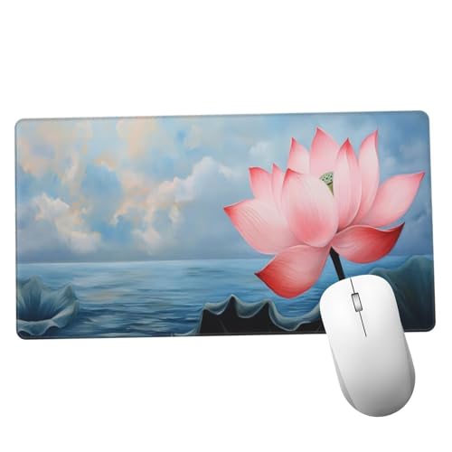 Rosa Alfombrilla Ratón 1400x600x3mm Alfombrilla Raton XXL Grande con Base de Goma Antideslizante, Lavable, Accesorios Gaming Loto, Ordenador Gamer Regalos, Mouse Pad Gaming Mejora La Velocida Y1150