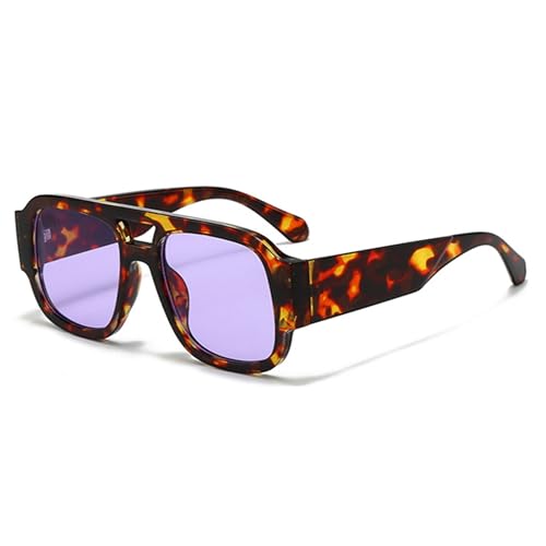 bullabulling Pilot Sunglasses Womens Men 70s Vintage Square Shades Double Bridge UV400 (c9)