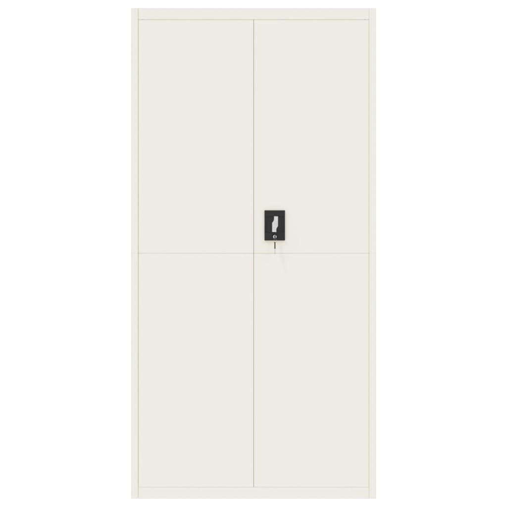 Weißer Metallschrank 90x40x180 cm, abschließbar, 4 höhenverstellbare Böden 30 kg, Büro-Küche