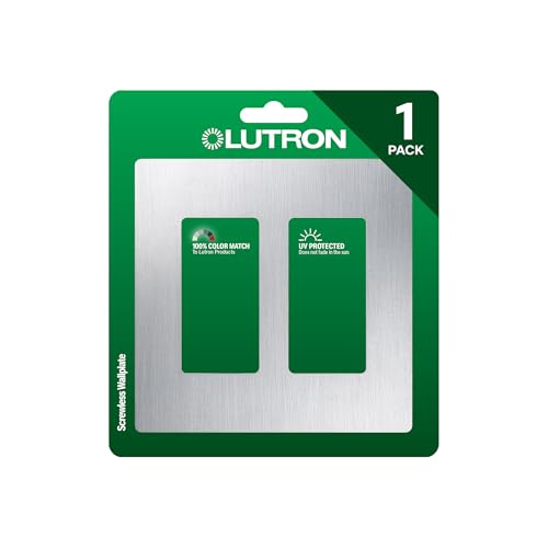 Image of Lutron Claro Light Switch Cover Plate, 2 Gang Wallplate, for Decorator Light Switches, Rocker Light Switch Cover, Outlet Cover, Screwless Switch Plate Cover, Gloss, CW-2-SS, Stainless Steel