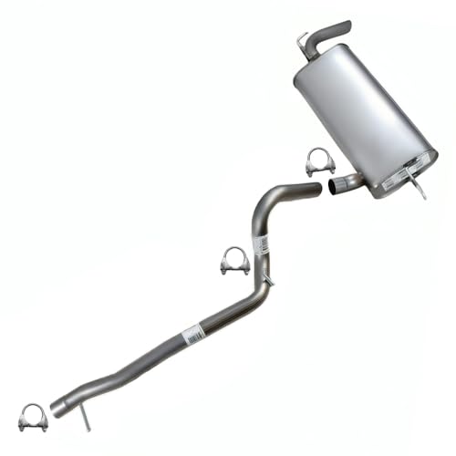 Northeastern Exhaust | Stainless Steel Intermediate Pipe and Muffler Exhaust System Kit Compatible for Jeep Wrangler 2007-2011 3.8L | Free Clamps Included | Only for 2 Door Models