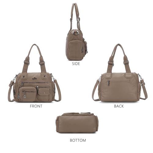 Image of Angel Kiss Large Purses for Women Multi Pocket Hobo Handbag Ladies Tote Satchel Bag Soft Leather Shoulder Bag