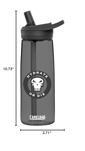 Image of CamelBak Eddy+ Bite Valve Straw Tritan Renew Water Bottle Charcoal HOD, 25oz