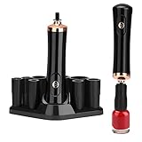 Electric Nail Lacquer Shaker, Glue Shaker for Eyelash Extensions with Base, Electric Shaker Time Saving Handsfree Tool with 2 Connectors and 9 Sizes of Caliber Liquid Evenly Mixer
