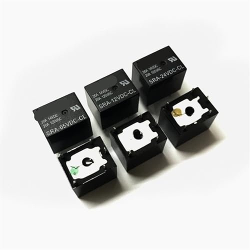 Relais de puissance CC 12V 20A SRA-12VDC-CL noir à 5 broches pour circuit imprimé