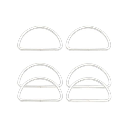 ZoloAJay 6pcs 2" D Rings Welded Strong Metal Silver