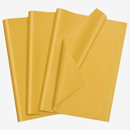 Image of Bobobag 100 Sheets Harvest Gold Tissue Paper 20 inchX14 inch Tissue Paper for Gift Bags, Gift Wrapping Tissue, Christmas Tissue Paper Anniversary Holiday Decoration Arts Craft