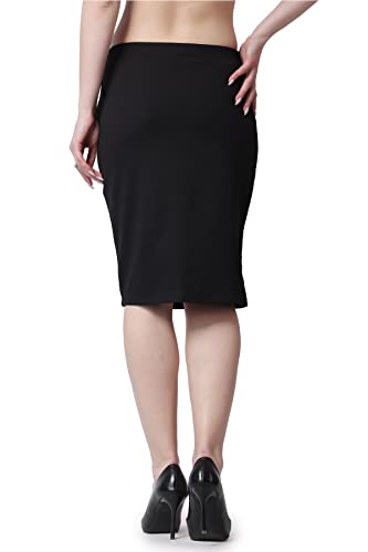 Image of POPWINGS Casual Solid Pencil Skirt for Women || Knee-Length Skirt for Women || Stylish Mini Skirt for Women || Summer Pencil Skirt for Women