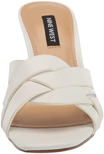 Nine West Women's Linette Heeled Sandal, White 141, 9.5 | Image 1