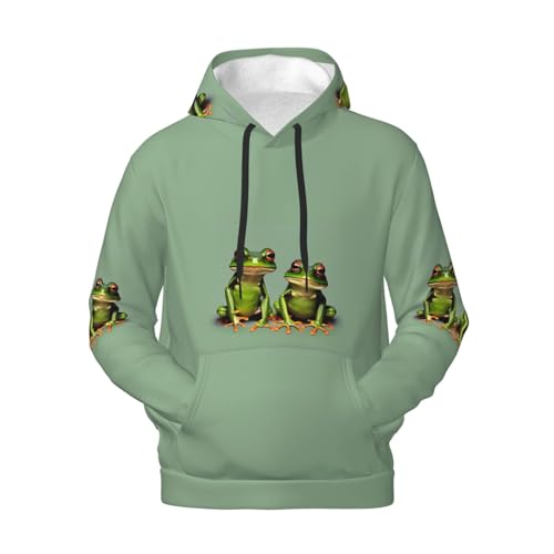 Sweat à capuche grenouilles homme chaud et confortable à poche