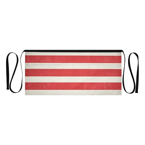 FASHON&FASCIN Server Apron with Pockets Waist Aprons Half Waitress Apron Striped Design for Gardening Restaurant,Multi27