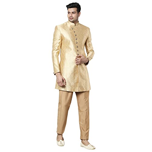 Image of Ethnix by Raymond Men's Poly90% /Viscose10% Solid Regular Fit Jacket