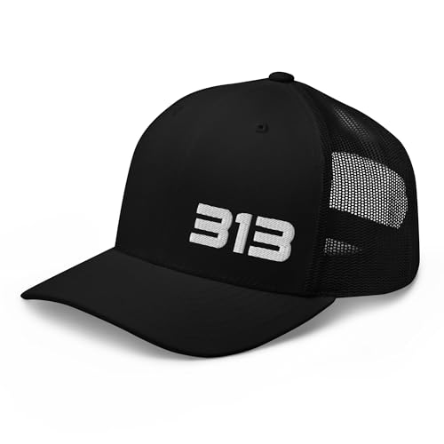 Generic Detroit 313 Area Code Minimal 313 Detroit MI Trucker Hat Cap Black