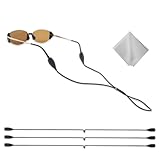 Maitsol Silicone Glasses Strap 3 Pcs, Eyeglasses Strap for Men Women and Kids, Eye Glasses Holders Around Neck, Sunglasses Lanyard String for Sports, Eyewear Retainer (Black)