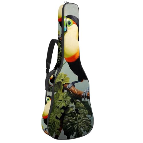 Sac guitare acoustique étanche 101cm motif toucan multicolore