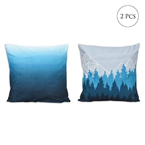 Image of ohello Designer Printed Holland Velvet Throw Pillow Covers 16 inch x 16 inch or 40 x 40 cm Set of 2 - Designer Square Pillow Covers /Cushion Covers for Bed, Sofa,Chair, Bed & Living Area | 009